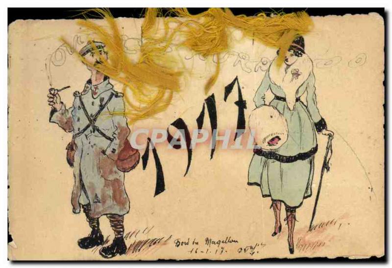 Old Postcard Fantasy Illustrator Woman Army Soldier