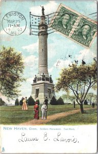 USA New Haven Connecticut Soldiers Monument East Rock Postcard 05.42