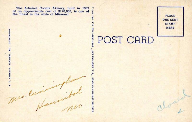 MO - Hannibal. Admiral Coontz Armory & Comm. Center
