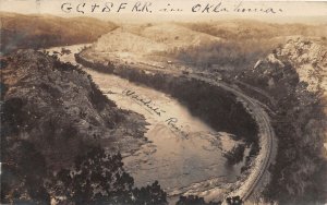 J34/ Oklahoma RPPC Postcard c1910 GC&SF Railroad Yards Washita River 30