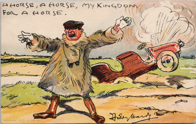 Man Needing Help with Auto My Kingdom Dudley Hardy 1906 ASSA Cancel Postcard F92
