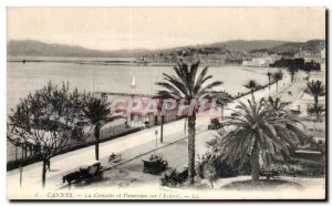 Postcard Old Cannes Croisette and Panorama on Esterel