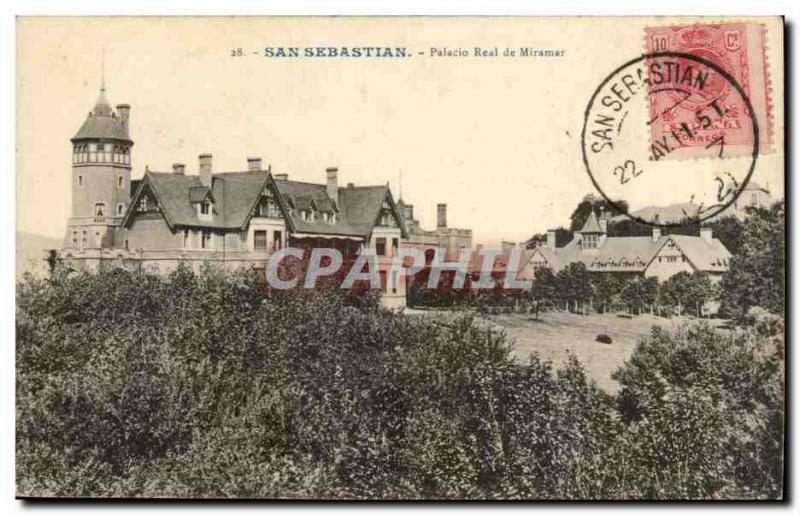 Old Postcard Spain Espana Spain San Sebastian Palacio Real de Miramar