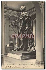 Old Postcard Bordeaux Museum Statue of Louis XVI by Raggi