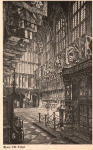 Vintage Postcard Henry VII Chapel Westminster Abbey Late Perpendicular Gothic