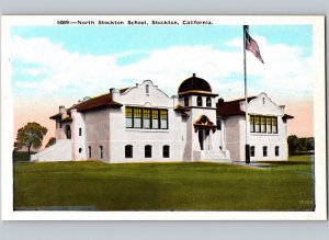 c1910 North Stockton School San Joaquin County California CA Postcard