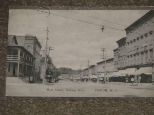 Main St. Looking West, Canton, N.Y. used vintage card 