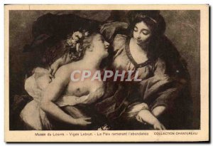 Old Postcard Louvre Museum Vigee Lebrun Peace bringing the & # 39abondance Ch...