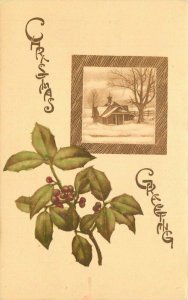 Arts Crafts C-1910 Christmas Greeting Sander artist impression Postcard 21-6275