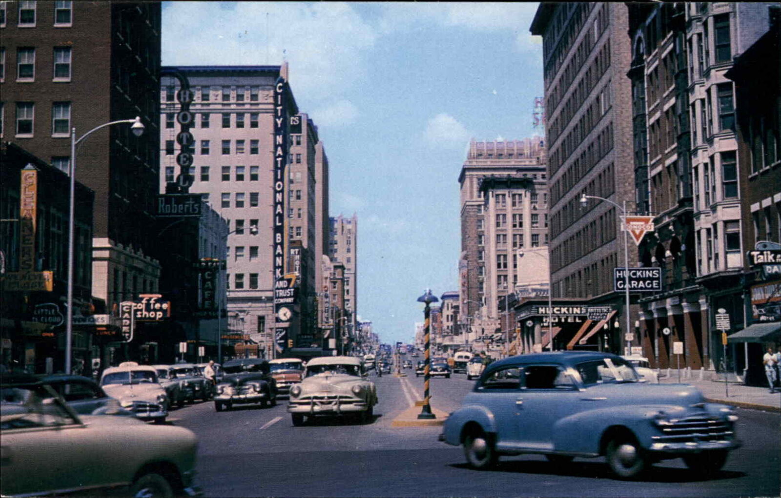 Oklahoma City Oklahoma OK Classic 1950s Cars Street Scene Vintage Postcard United States