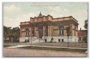 Postcard Lawrence Kans. Kansas Carnegie Public Library