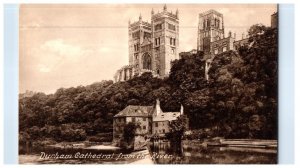 Durham Cathedral From The River England Black And White Postcard