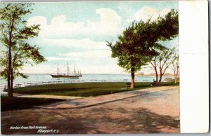 Harbor from Fort Greene, Newport RI Vintage Postcard R25