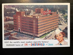 Vintage Postcard 1940's Chesterfield, Cigarette Factory, Durham, North Carolina