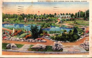 Kansas Topeka Gage Park Reinisch Memorial Rock Garden 1936 Curteich