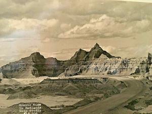 Postcard RPPC  Scenic View  in The Badlands, SD.   T3