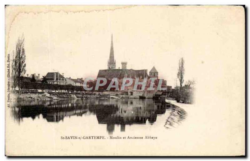 Postcard Old Mill and St Savin Gartempe Abbey