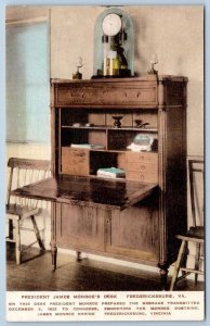 FREDERICKSBURG VA JAMES MONROE SHRINE DESK HANDCOLORED ANTIQUE POSTCARD