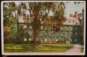 Vintage Postcard 1907-1915 Massachusetts Hall, Harvard College, Cambridge, MA