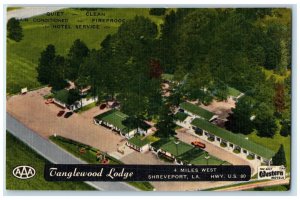 c1940's Aerial View Of Tanglewood Lodge Shreveport Louisiana LA Cars Postcard