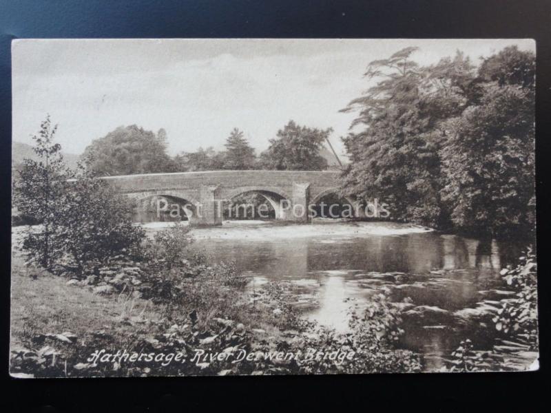 Derbyshire: HATHERSAGE River Derwent Bridge c1919 by F.Frith No.69199