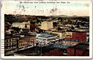 1910's Birds Eye View Looking Northeast San Diego California CA Posted Postcard