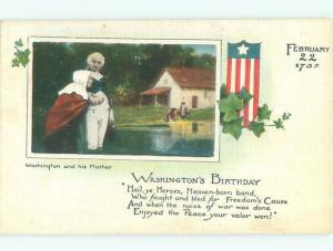 Pre-Linen Patriotic GEORGE WASHINGTON AND HIS MOTHER AC0795