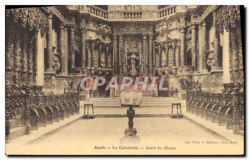 Old Postcard Auch Cathedral Altar Choir