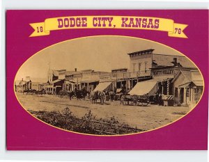 Postcard Front Street, Dodge City, Kansas