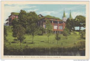 Fort Ste. Marie And Church, Martyrs' Shrine, Near Midland, Ontario, Canada, 1...