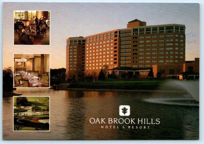 OAK BROOK HILLS HOTEL RESORT, Illinois IL ~ c1990s DuPage County 4x6 Postcard