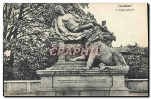 Postcard Old Lion Dusseldorf Kriegerdenkmal