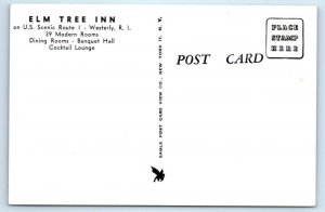 WESTERLY, Rhode Island RI ~ Roadside ELM TREE INN Washington County  Postcard