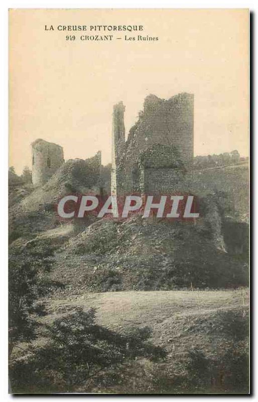 Old Postcard The Picturesque Creuse Crozant Ruins