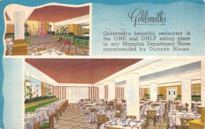 Memphis Tennessee Goldsmith Restaurant Multiview Antique Postcard K19423