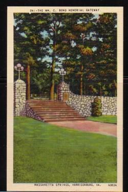 Virginia postcard Bond Mem Gate Massanetta Springs