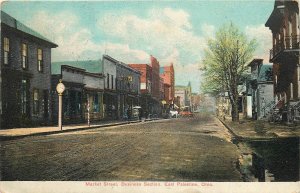 1909 East Palestine Ohio Market Street Business Section Postcard 25-12346