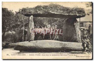 Old Postcard Dolmen Megalith Dolmen Saint Nazaire trilithon Children Folklore