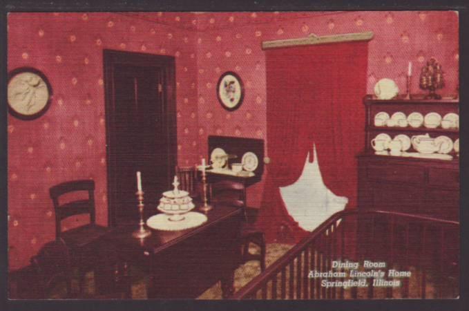 Dining Room,Lincoln's Home,Springfield,IL Postcard 