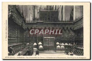 Old Postcard Auch Gers Cathedral Choir Overview