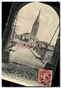 Old Postcard Caen The Belfry Saint Peter View from the castle