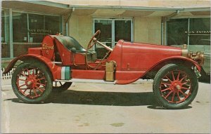 1906 Model K Ford Automobile Red Ford 6 Car Pioneer Village Postcard H52 *as is