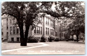 RPPC WAUKESHA, Wisconsin WI ~ HIGH SCHOOL ca 1940s Waukesha County Postcard