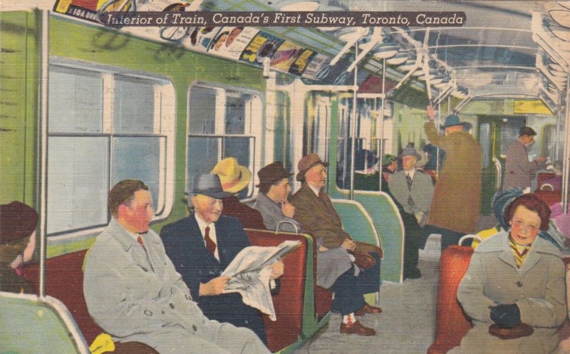 Canada Ontario Toronto Canada's First Subway Interior Of Train 1958 sk3031