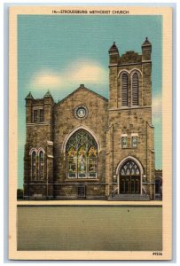 Stroudsburg Pennsylvania PA Postcard Stroudsburg Methodist Church Building c1940