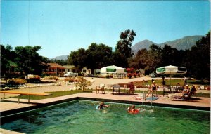 Ojai, CA California  VALLEY OUTPOST LODGE & POOL Roadside Motel ca1950s Postcard