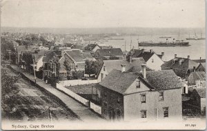 Sydney Cape Breton NS Nova Scotia Birdseye c1908 Valentine & Sons Postcard G87