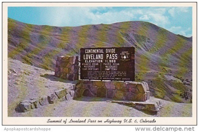 Colorado Lakewood Summit Of Loveland Pass On highway