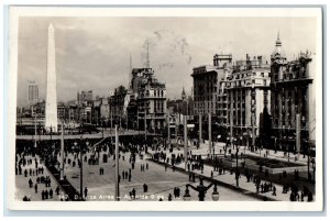 1939 June 9 Avenue Buenos Aires Argentina Vintage Posted RPPC Photo Postcard