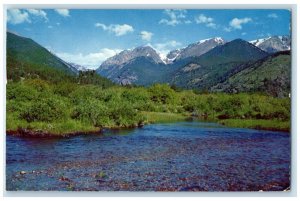 1959 Mummy Range Headwaters Fall River Rocky Mountain National Colorado Postcard